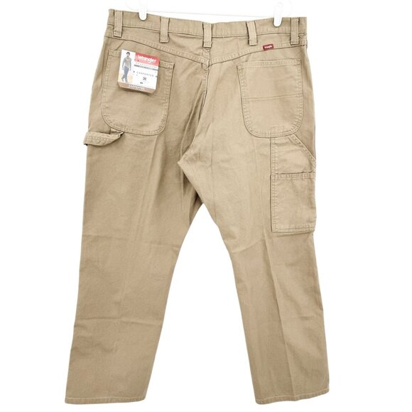 Wrangler Men's Heritage Low Stretch Relaxed Tan Carpenter Pants Size 40x30 NWT - Picture 2 of 11